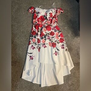 Charming Floral Kids Dress with Red and Pink Accents